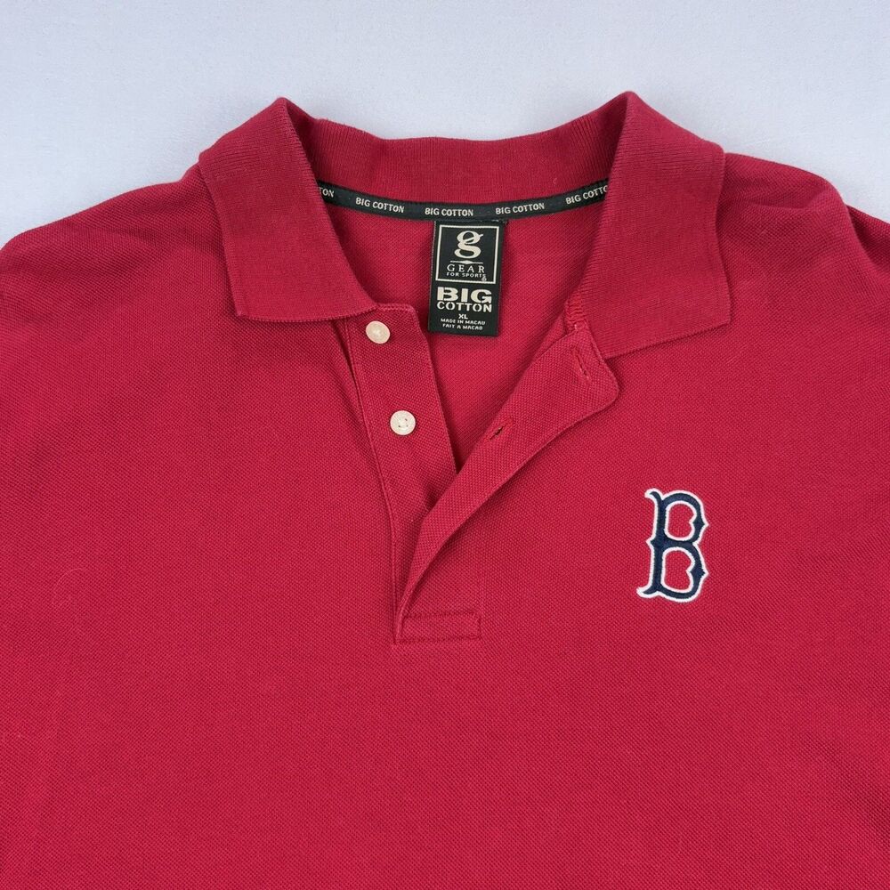 Vintage Boston Red Sox Polo Shirt Mens XL Red Short Sleeve Gear For Sports
